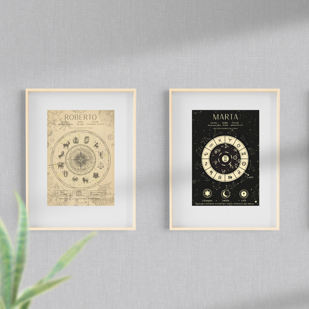 Póster Personalizado de Carta Astral · Noche Astral + Tu carta explicada ✦